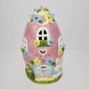 LED Light Up Easter Egg Ceramic House